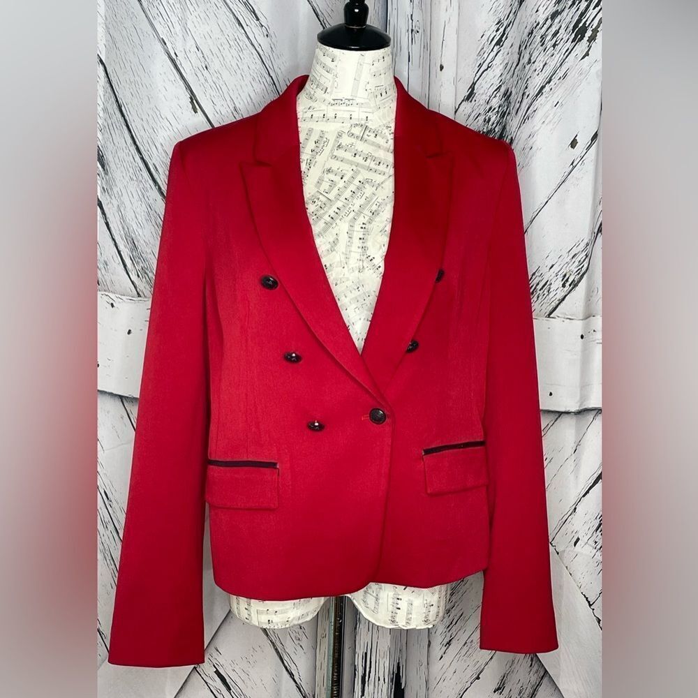French Brand Ikks Double Breasted Blazer Red 6 (Eu42)